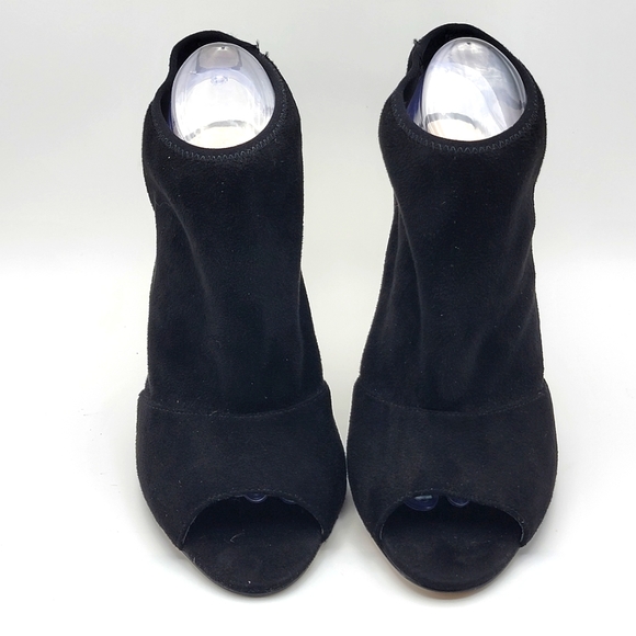 Nine West Black Levona Peep Toe Open Back Pumps Size 10.5 - Picture 2 of 7